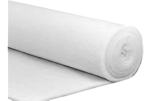 BNG Ouate au Mètre 100g/m², 100% Polyester, 160cm de Large. Oeko-Tex, env 5 mm d'épaisseur