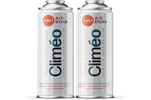 Climéo 3-i-1 2 x 400 ml ekologiskt köldmedelsbyte med tätningsmedel R134a/R12 oberoende luftkonditioneringstjänst