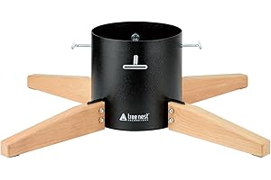 Tree Nest Weihnachtsbaumständer Christbaumständer Baumständer Weihnachtsbaum Standfuß Ständer mit Wassertank für Große Bäume - Timber Christmas Tree Stand für Bäume bis 3,5m, 6-14cm Stamm Schwarz