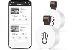 ANKILO Termometro igrometro senza fili, termometro Bluetooth, sensore di temperatura e umidità interna con uscita dati per casa, garage, serra, stanza dei bambini (confezione da 2)