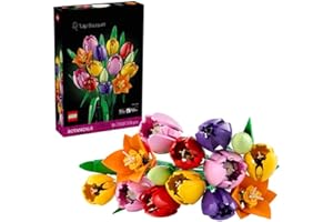 LEGO Botanicals Tulpenstrauß - Set mit Kunstblumen für Erwachsene - mit 14 künstlichen Tulpen in 5 Farben als DIY Deko - Geschenkidee zum Muttertag - 11501