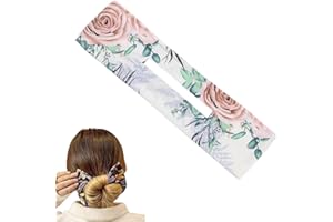 Traziewell Hair Accessories for Women Bun Maker Deft Bun Hair Bands Fashion Portable Hair Doughnuts for Buns Twisted Hair Tool for Wome Hairband Retro Summer Knotted Print Headband BS000106