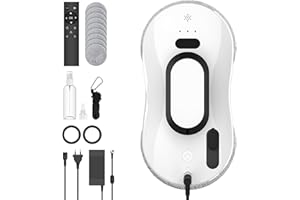 SWBSLL Fensterputzroboter, 5600Pa Fensterroboter mit Sprühfunktion, Fernbedienung, 3 Reinigungsmodi, Sicherheitssystem, Intelligenter Kantenerkennung, Automatischer Fensterreiniger Für Glatte Oberflächen