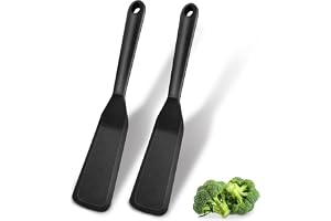 Stekspade silikon 2 stycken, non-stick värmebeständig silikonspatla för matlagning fisk, pannkakor, ägg, pizza, BPA-fri (svar