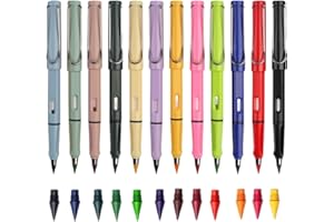 Luthando 12 sztuk wiecznych ołówków, Swify magiczne kolorowe ołówki z 12 sztuk wymiennymi końcówkami, zestawy ołówków bez temperowania, wieczne kolorowe ołówki z gumką do ścierania, prezent dla dzieci