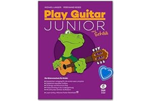 Edition DUX Play Guitar Guitar Junior mit Schildchen von Michael Langer für Kinder. Vollständiger Kurs für die beiden Premierenjahre in einem Ruban-Lehrbuch mit CD, mit 32 mehrfarbigen Schildchen von