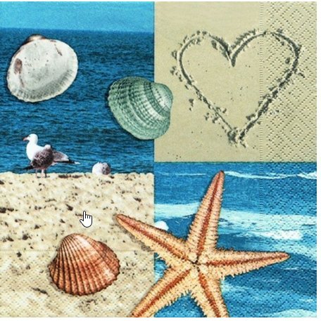 20 Servietten Einsamer Strand / Maritim / Meer / Urlaub 33x33cm