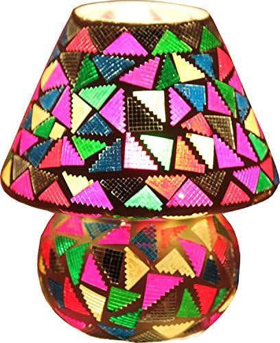 Edivine's Diffuser/Candle Holder/Handcrafted Festive Home Decor Mosaic Glass Candle Stand with round base Votive Tealight Holder, (DESIGN #50)