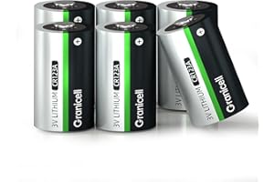Granicell CR123A Lithium Battery 6-Pack, 1500mAh 3V CR123A Batteries, Suitable for Flashlights, Smoke Alarms, Photography, Toys [Not Rechargeable]