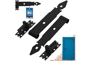 KOTARBAU - Cerniera a bandella per porta, 250 mm, con gancio, rivestimento in polvere, 2 pezzi