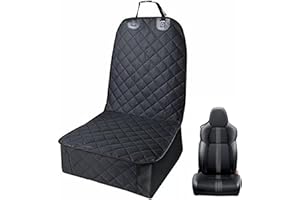 Sporgo Housse de siège avant de voiture pour chien : imperméable, antidérapante, résistante aux rayures, couverture de siège avant, noir, universel, voiture, camionnette, SUV