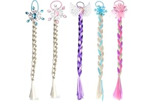 HEOUCH 5 Stück Bunte Haarsträhnen Kinder, Schneeflocken Haarsträhnen zum Einflechten, Realistischer Stil, Schellack Haarschmuck Mädchen, Bringen Sie Mehr Farbe und Spaß in Ihr Haar und Ihr Leben