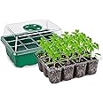 JERN® Seed Starter Tray Seedling Starter Kits, Plant Starter Kit with Humidity Domes and Base Indoor Greenhouse Mini Propagator Station for Seeds Growing Starting (12 Cells per Tray) (Pack of 1)