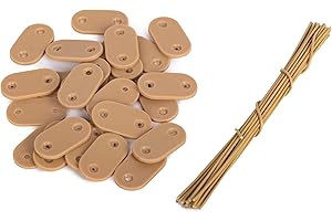 ANBOR ZEST Lot de 104 pièces - Fixations PVC pour Brise-Vue et Canisse, Résistant aux Intempéries - Clips de Montage et Attaches de Câble pour Plaques - Jardin & Balcon (Bambou)
