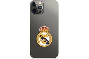 LA CASA DE LAS CARCASAS Funda para iPhone 12 Pro MAX del Real Madrid Escudo Real Madrid tansparente para Proteger tu móvil. Capa de Silicona Flexible con Licencia Oficial Real Madrid