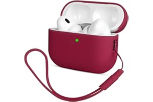 Mocarheri Case Cover Compatible with AirPods Pro 2 Case (2022), Protective Silicone Case for AirPods Pro 2nd, Ultra-Thin,Soft Skin Front LED Visible Silicone Case, Wine Red