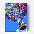 KOMKING Paint by Numbers for Kids & Adults, DIY Acrylic Painting Kits with Framed Canvas 12x16inch, Colorful Balloon