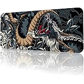 8 Farklı Desenli Baskılı Model Black Deer XXL Gaming Mouse Pad 90x40 cm &ndash; Dikişli Kenar, Kaymaz Taban, Dijital Tasarım, Hassa