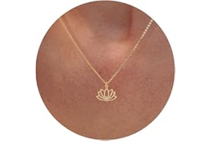 HANLI 14K Gold Vergoldet Halsketten Damen Zarte Horn Davidstern Schmetterling Sonne Lotus Volleyball Baseball Cowboystiefel Anhänger Kette mit für Frauen Mädchen Wasserfeste Hautverträglich Schmuck