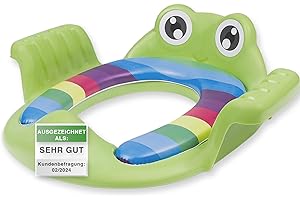 ADRIANO PORCARO Sedile WC per bambini, adatto per bambini, con paraspruzzi, facile da installare, adatto per tutti i tipi di toilette, colore: verde