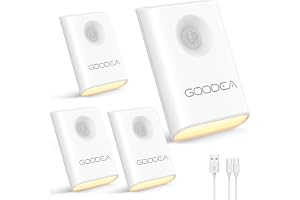 GOODEA 4 St Magnetiska Nattlampor med Rörelsedetektor, Uppladdningsbara