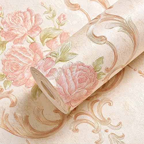 BABYQUEEN Green Non-woven wallpaper Living room bedroom European wallpapers pastoral Small floral Study TV background wall paper A Big Flower Rice Yellow