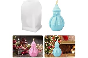 GUKASXI 3D Christmas Snowman Candle Moulds for Candle Making Christmas Silicone Mold Xmas Resin Moulds Silicone Epoxy Resin Casting Mould for Xmax Home Party Decoration Handmade Craft DIY (Snowman)