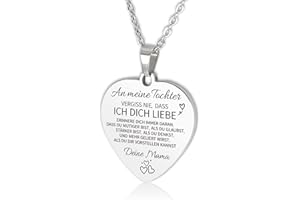 HAYOUWAY An Meine Tochter Enkelin Kette Herz Halskette für Damen Mädchen Geburtstagsgeschenk Weihnachtsgeschenke für Frauen Teenager Mädchen Geschenke Mutter Tochter Geschenk Kette mit Gravur Spruch