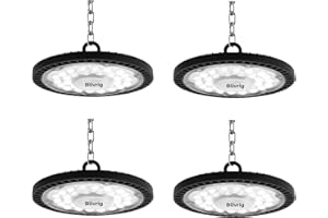 TOOBETTP 4pcs UFO LED 200W, Foco LED de Exterior 200W Naves Industriales LED, 20000LM UFO LED Taller Lámpara, IP65 Impermeable LED Foco Interior 6500K LED Iluminación de Almacén con Blanco frío Para Garaje
