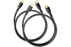 Jorenca 4K câble HDMI 2m Lot de 2(HDMI 2.0,18gbps) ultra rapide plaqué connecteur,retour Audio Ethernet,vidéo 4k@60hz Fullhd1080p 3D compatible HDTV,Blu-Ray,PC,Xbox,ordinateur portable, PS3/4/5/9
