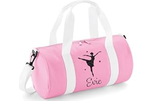 beyondsome Personalised Girls Ballet Dance Glitter Barrel Bag