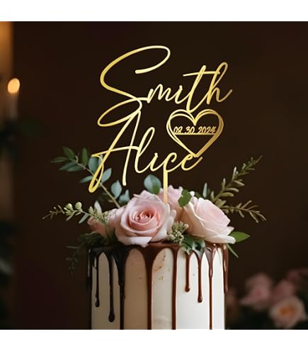 BESTOYARD Topper De Gâteau Mr Et Mme En Acrylique - Décoration Mariage Élégante
