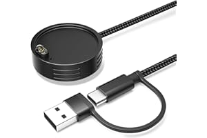 Elebase 2-in-1 USB C auf Garmin Uhr Ladekabel Ladestation 1.2M,Typ C Garmin Ladegerät für Fenix 8 7S 6S,Forerunner 570 955 255 265 165,Venu X1 4 3 3S 2,Approach,Vivoactive 6 5(Gehäusegröße < 47 mm)