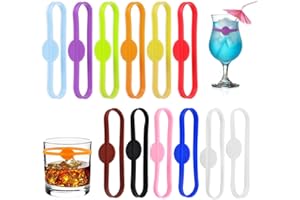 BUENTYA 24 PCS Bière Marqueurs Colorés Marque-verres Réutilisables Marqueurs de Boisson en Silicone Marqueurs Bouteille de Vin Tags en Verre pour Verre à Vin, Bouteille, Verre à cocktail, Mariage