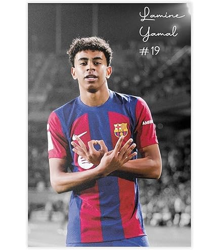 XULLONG Lamine Yamal – Impression Sur Toile De Football Sur Toile – Décoration Murale Pour Chambre à Coucher Et Salon – 30 X 45 Cm