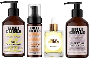 BALI CURLS Styling Heroes Bundle – 4-delad stylingrutin för definierade, smidiga och livfulla lockar – Curl Cream, Volume Foam, Defining Gel & Bonding Oil