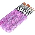 Gemini_mall® 7pcs UV Gel Acrylic Nail Art Design Builder Salon DIY Brush Pen Set marble