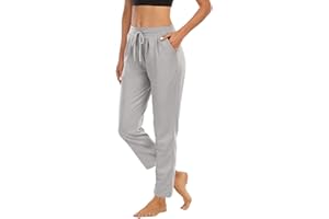 LJFIWY Spodnie dresowe dla kobiet UK damskie bawełniane spodnie z prostymi nogawkami biegacze spodnie dresowe sznurek talia luźne sportowe spodnie gimnastyczne z kieszeniami