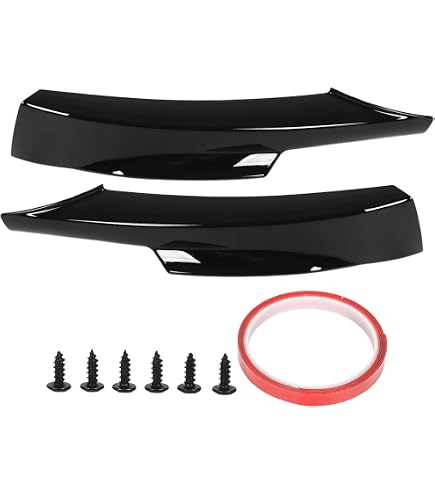 SPORTARC Kit 2 Volets Séparateurs Pare-chocs Avant Pour BMW Série 3 E90 E91 2005-2008 - Noir