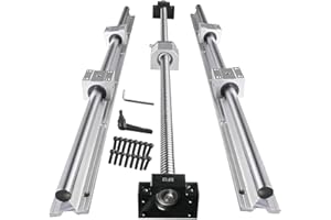 CNCMANS Linearführung SBR20 Linearschiene 1000mm Gleitschiene Welle mit 4x SBR20UU Lagerblock + SFU1605 Kugelumlaufspindel 1050mm mit BK12/BF12, DSG16H Muttergehäuse und Kupplungssatz CNC Teile