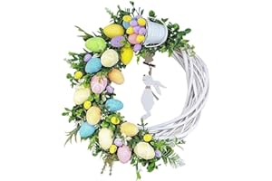 TODIKAPER Ghirlanda di fiori pasquali in acrilico, decorazione per porta, celebrazione primaverile, decorazione per la casa 22.9*25cm