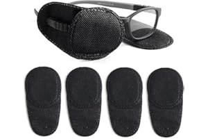 ‎QUESUC Quesuc brille patch 12pcs Augenklappen Brillen Wiederverwendbar Augenklappe zum Abdecken Linken Rechten Auges Kinder Erwachsene Faules Auge Amblyopie Strabismu (Schwarz Mittel) Amblyopia Behandeln