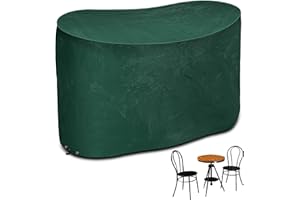 RICHIE Small Bistro Set Cover, 124*63*80cm Waterproof Garden Furniture Set Cover, Polyethylene Outdoor Bistro Table Chair Cover, Windproof Patio Furniture Cover , Anti-UV