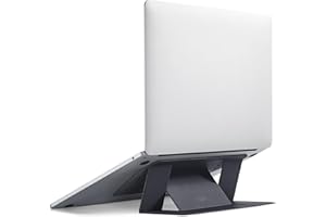 MOFT Stojak na laptopa, składany stojak na laptopa, stojak na notebooka z 2 regulowanymi kątami, poprawia postawę, kompatybilny z MacBook Air, MacBook Pro 11''-16", samoprzylepny - czarny