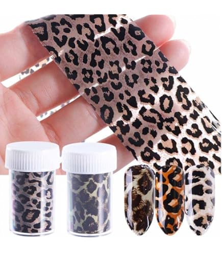 Nagelfolien-Set Leopardenmuster – 10 Stück, Übertragungs-Aufkleber Für DIY Nageldesign