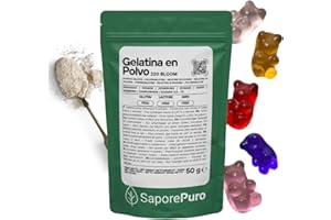 SAPOREPURO Gelatina neutra en polvo 220 bloom 50 gr - origen animal