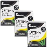 Optima Kan Şekeri &Ouml;l&ccedil;&uuml;m Stribi, 50 Test Şeridi, 3 Kutu