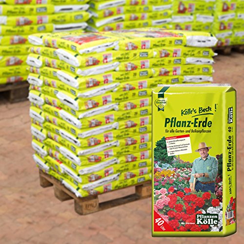 Pflanzerde auf Palette – 60 Säcke à 40 Liter Blumenerde – für Balkon- und Gartenpflanzen – Gärtnerqualität – Kölle’s Beste Pflanzerde