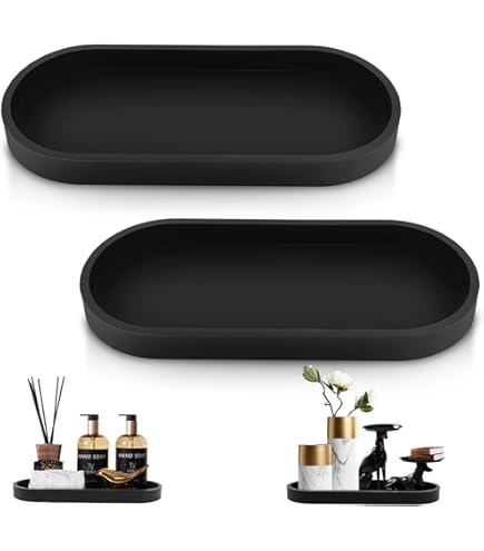 PATIKIL Silikon Badezimmer Tablett 30x12,5cm - Seifen Spender Organizer Grau