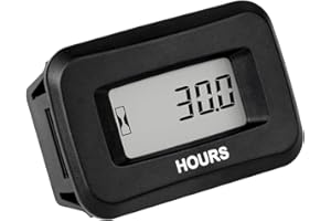 Jayron Medidor de Horas Digital LCD AC/DC 5V a 277V,Temporizador de Cuenta Regresiva,Almacenamiento de Datos para ZTR,Cortacésped,Tractor,Generador,Lavadora de Autos,Compresor de Motor Marino ATV